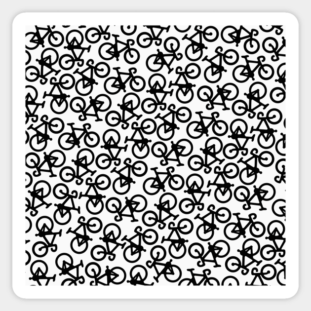 Black Multiple Bikes Pattern Sticker by XOOXOO